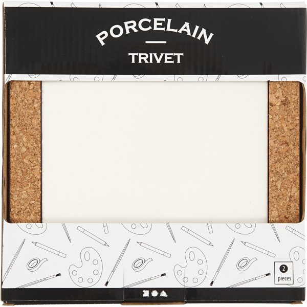 Sous-verres avec cadres en lige - blanc - 2 pcs