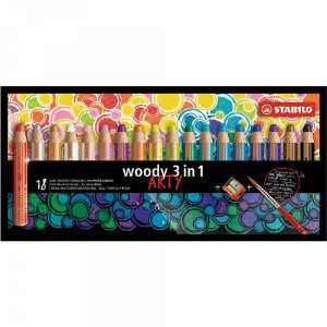 Crayons de couleur Woody Arty 3en1 Arty - paquet de 18 Crayons de couleur Woody Arty 3en1 Arty - paquet de 18