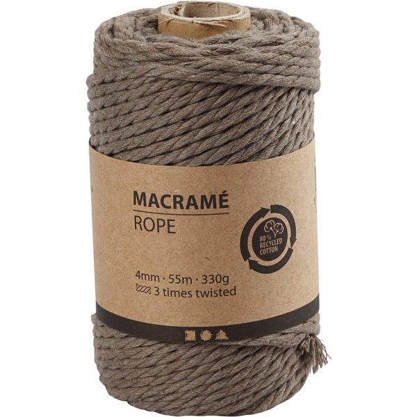 Fil macram - marron clair - 4 mm - 55 m