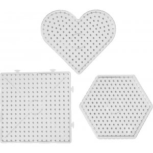Assiettes perlées - transparentes - coeurs - hexagone - carrés - JUMBO - 6 pcs Assiettes perlées - transparentes - coeurs - hexagone - carrés - JUMBO - 6 pcs