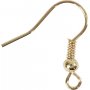 Crochets d'oreilles franais - plaqu or - 10 pcs