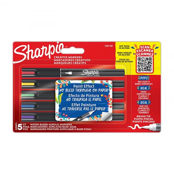 Sharpie AcryliqueCreative Marker Brush - 5-pack - Couleurs non tries