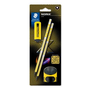 Crayons NORIX HB avec gomme et taille-crayon - Lot de 2 Crayons NORIX HB avec gomme et taille-crayon - Lot de 2