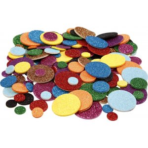 Cercles décoratifs en caoutchouc - couleurs de paillettes mélangées - 1000 pcs Cercles décoratifs en caoutchouc - couleurs de paillettes mélangées - 1000 pcs