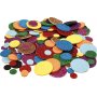 Cercles dcoratifs en caoutchouc - couleurs de paillettes mlanges - 1000 pcs