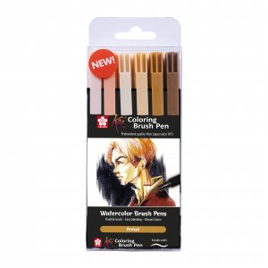 Stylo pinceau Sakura Koi Coloring Brush 6 stylos - Portrait Stylo pinceau Sakura Koi Coloring Brush 6 stylos - Portrait