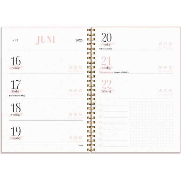 Calendrier 24/25 - Life Planner Rose Horizontal