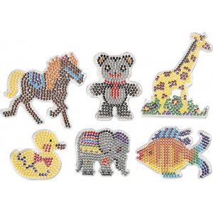 Assiettes en perles - canard - éléphant - girafe - ours - cheval et poisson - 6 pcs Assiettes en perles - canard - éléphant - girafe - ours - cheval et poisson - 6 pcs