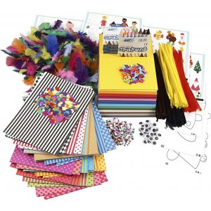 Grand pack de matériel créatif et pochoirs - couleurs mélangées Grand pack de matériel créatif et pochoirs - couleurs mélangées