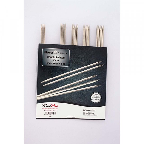 Set  tricoter Nova Cubics - Aiguilles doubles pointes 15 cm
