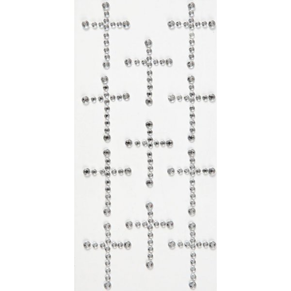Croix en strass - argent - 11 pcs