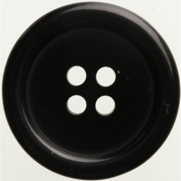 Bouton Rond 4 trous 15 mm 8pcs - Noir