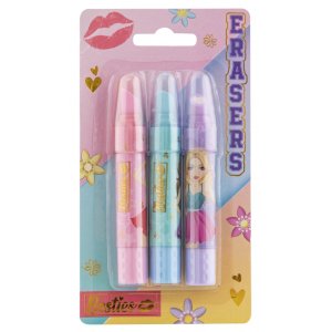 Gommes au format rouge à lèvres, pack de 3 Gommes au format rouge à lèvres, pack de 3
