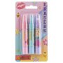 Gommes au format rouge à lèvres, pack de 3