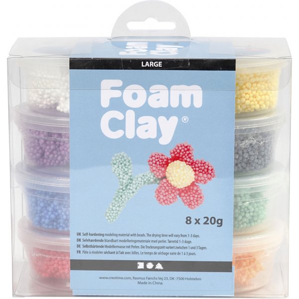 Foam Clay Large couleurs mlanges - 8 x 20 g