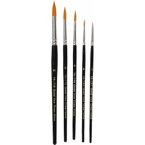 Pinceaux Gold Line - non. 1+4+8+12+18 - rond - 5 pièces Pinceaux Gold Line - non. 1+4+8+12+18 - rond - 5 pièces