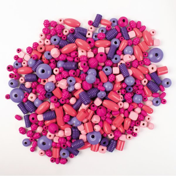 Mlange de perles en bois cerise