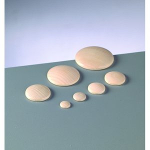 Forme bouton en bois 12 mm - paquet de 50 - rond blanchi, en forme de coupe Forme bouton en bois 12 mm - paquet de 50 - rond blanchi, en forme de coupe