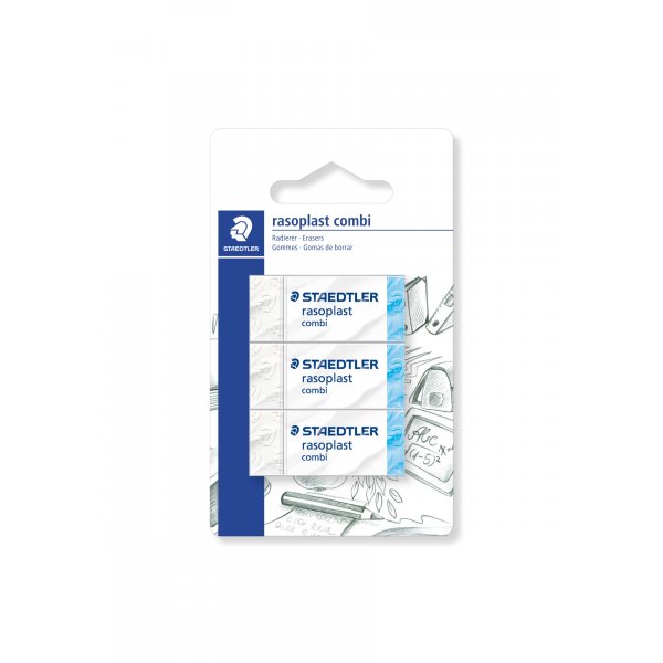 Gomme Rasoplast Combi Blanche - paquet de 3