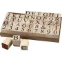 Timbres - lettres et chiffres - 20 x 20 mm - 45 pcs