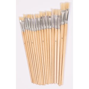 Set de pinceaux - plats - 6 tailles - 18 pcs Set de pinceaux - plats - 6 tailles - 18 pcs