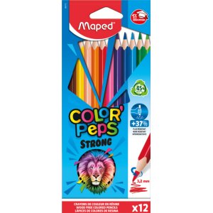 Coffret crayons de couleur - Maped - Color'Peps Strong lot de 12 Coffret crayons de couleur - Maped - Color'Peps Strong lot de 12