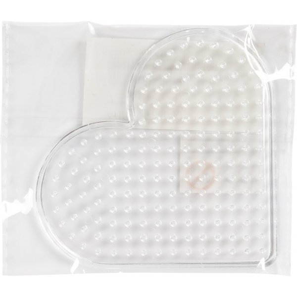 Assiettes en perles - transparentes - forme coeur Assiettes en perles - transparentes - forme coeur
