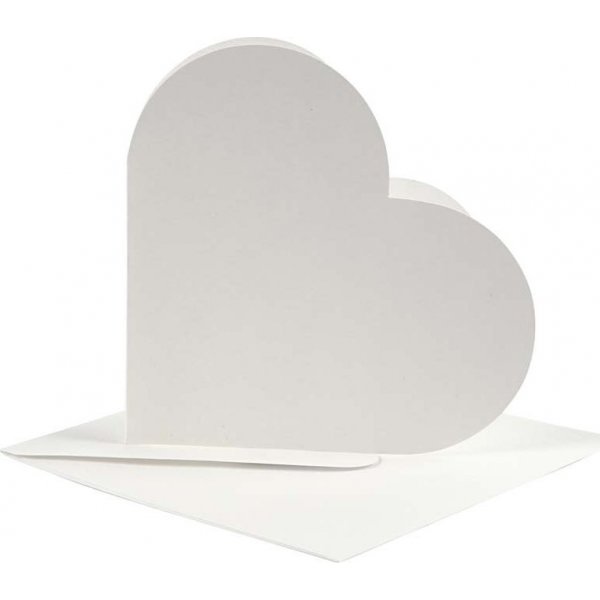 Cartes coeur - blanc cass - 10 sets