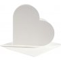 Cartes coeur - blanc cass - 10 sets