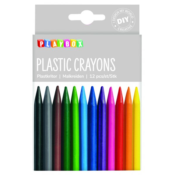 Crayons de couleur en plastique 12 pcs Crayons de couleur en plastique 12 pcs