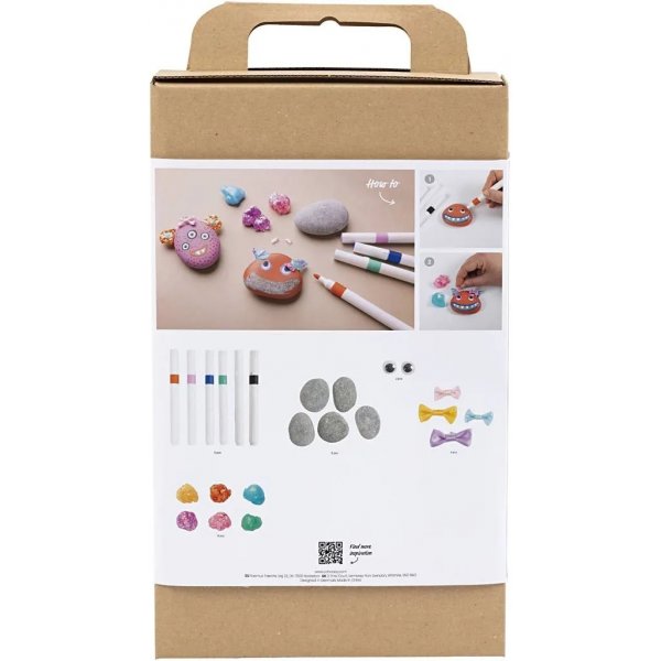 Kit DIY Dcoration en pierre, couleurs mlanges, Monstre