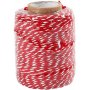 Cordon en coton - rouge/blanc - 50 m
