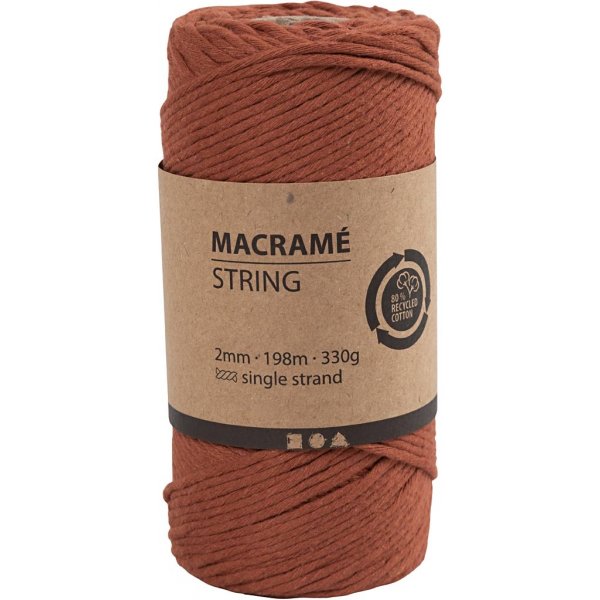 Fil macram - orange brl - 2 mm - 198 m