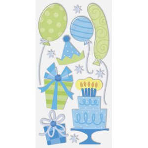Mélange d'autocollants - Fête - bleu Mélange d'autocollants - Fête - bleu