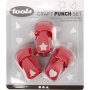 Perforatrice - rouge - toile - coeur - sapin de Nol - 3 pcs