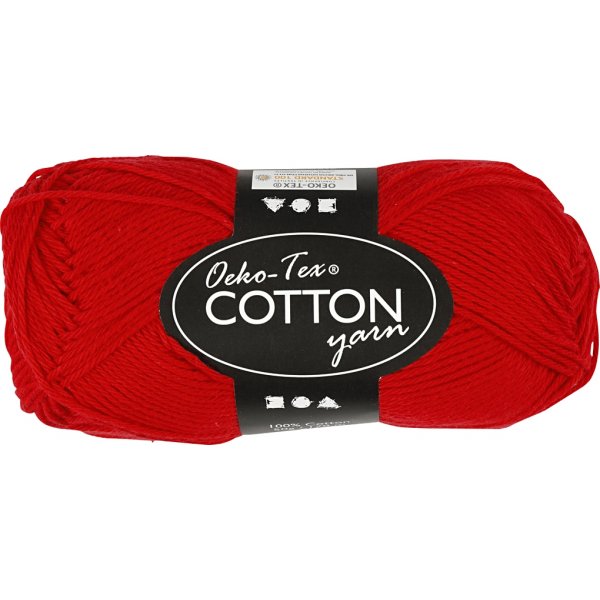 Fil de coton - rouge fonc - no. 8/4 - 50g
