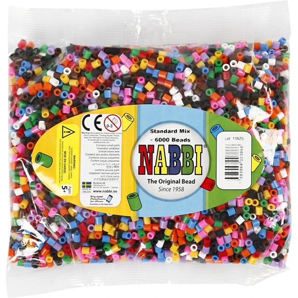 Perles tubulaires - couleurs standards - moyennes - 6000 pcs