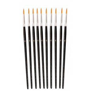 Pinceau synthétique rond no. 4 à 10 pièces Pinceau synthétique rond no. 4 à 10 pièces