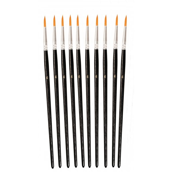 Pinceau synthtique rond no. 4  10 pices