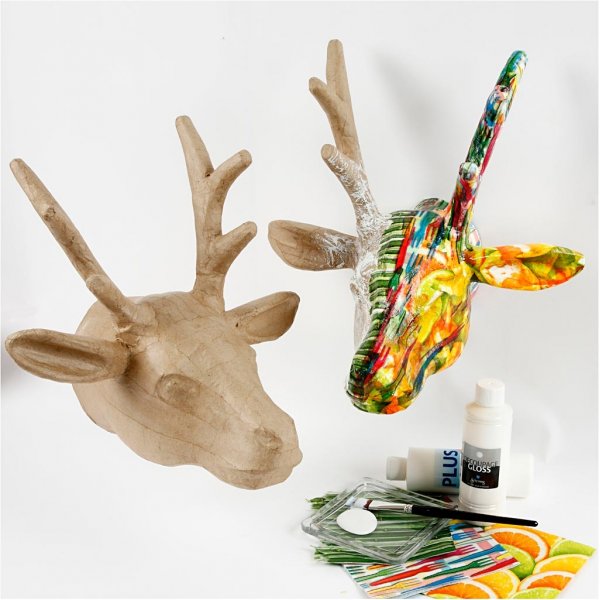 Trophe cerf en papier mch