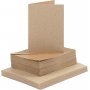 Cartes et enveloppes - naturel - 11,5 x 16,5 cm - 50 sets
