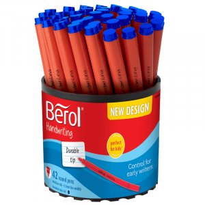 Stylo fibre Berol - Stylo d'écriture manuscrite - Forme ronde - Bleu Stylo fibre Berol - Stylo d'écriture manuscrite - Forme ronde - Bleu