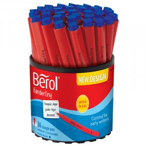 Stylo fibre Berol - Stylo d'écriture manuscrite - Forme triangulaire - Bleu Stylo fibre Berol - Stylo d'écriture manuscrite - Forme triangulaire - Bleu
