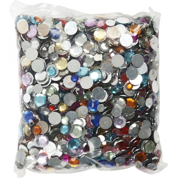 Strass - couleurs mélangées - Rond - Ø6+9+12 mm - 3600 pcs Strass - couleurs mélangées - Rond - Ø6+9+12 mm - 3600 pcs