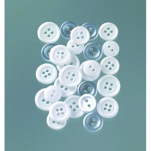 Boutons 10 - 15 mm - blanc / transparent 40 g blanc Boutons 10 - 15 mm - blanc / transparent 40 g blanc