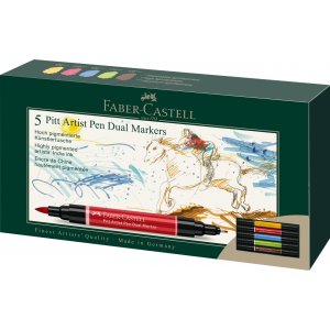 Stylo à dessin - Faber-Castell - Pitt Artist Dual Marker - 5 pcs Stylo à dessin - Faber-Castell - Pitt Artist Dual Marker - 5 pcs