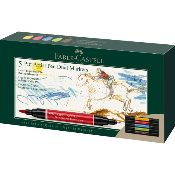 Stylo à dessin - Faber-Castell - Pitt Artist Dual Marker - 5 pcs