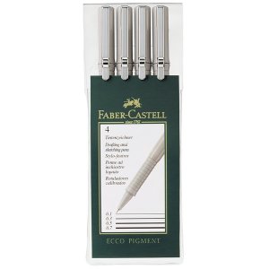 Set de stylos à dessin Faber-Castell Ecco Pigment - 4 stylos Set de stylos à dessin Faber-Castell Ecco Pigment - 4 stylos