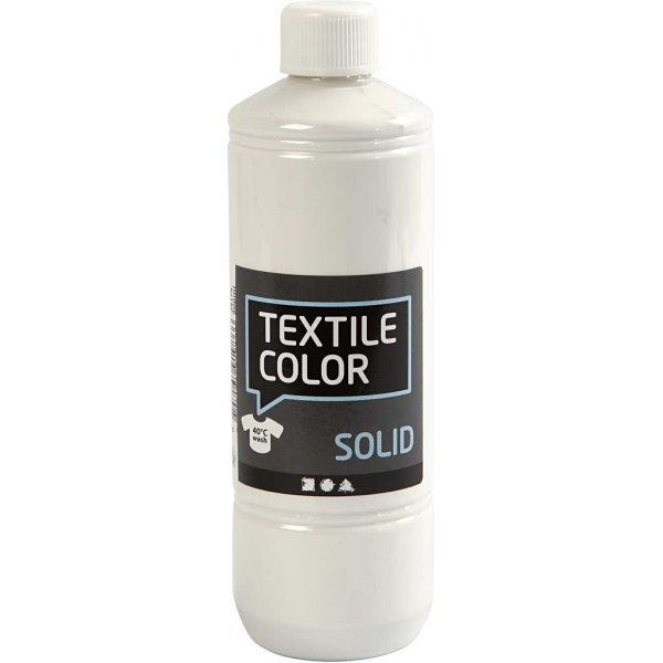 Peinture textile solide - blanc opaque - opaque - 500 ml