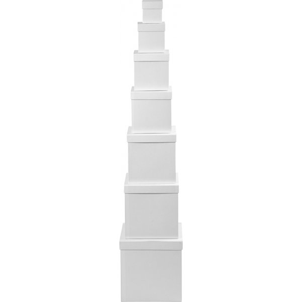 Botes - blanches - carres - 7 pcs